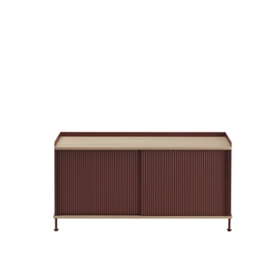 Muuto Enfold Tavolino 124x45 Rovere/Rosso Profondo