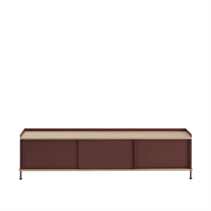 Muuto Enfold Tavolino 186x45 Rovere/Rosso Profondo