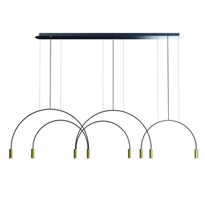 Lampadario Estiluz Volta 8 3000K Nero/ Oro Satinato