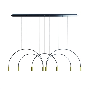 Lampadario Estiluz Volta 8 2700K Nero/ Oro Satinato