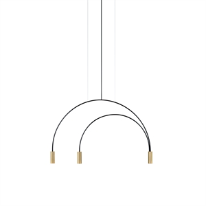 Lampadario Estiluz Volta 3 3000K Nero/ Oro Satinato