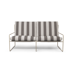 Ferm Living Desert Divano A 2 Posti Stripe Cashmere/Cioccolato