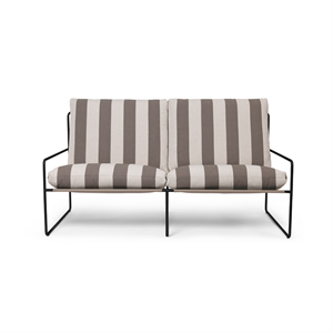 Ferm Living Desert Divano A 2 Posti Stripe Nero/Cioccolato