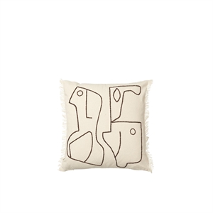 Ferm Living Figura Cuscino 50x50 cm Bianco Sporco/ Caffè