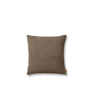 Ferm Living Cuscino Darn 50x50 cm Scuro/Tortora