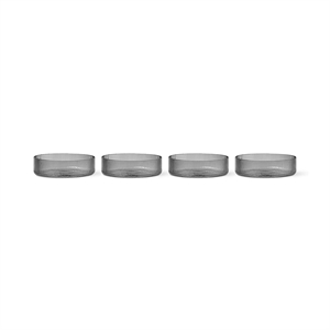 Ferm Living Ripple Set di 4 Ciotole da Portata Affumicate