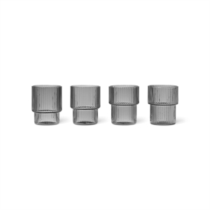 Ferm Living Ripple Glass Piccolo Set di 4 Affumicato