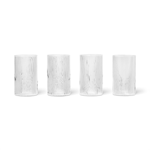 Ferm Living Ripple Verrines Set di 4 Trasparente