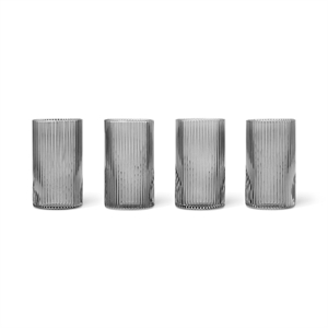 Ferm Living Verrine Ripple Set di 4 Affumicate