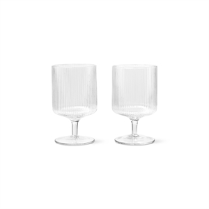 Ferm Living Ripple Bicchiere da Vino Set di 2 Trasparente