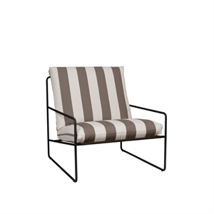 Ferm Living Desert Divano A 1 Posto Stripe Nero/Cioccolato