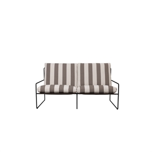 Ferm Living Desert Divano A 2 Posti Stripe Nero/Cioccolato
