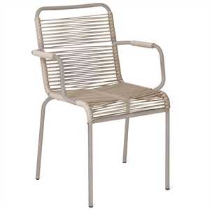 Fiam Mya Spaghetti Sedia da giardino con braccioli Cappuccino/Talpa