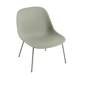 Poltroncina in Fibra Muuto con Base in Tubo Dusty Verde/ Dusty Verde