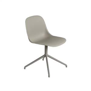 Sedia da Pranzo Muuto Fiber con Base Girevole Grigio