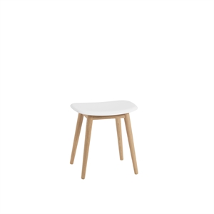 Sgabello Muuto Fiber con Base in Legno Bianco/Rovere