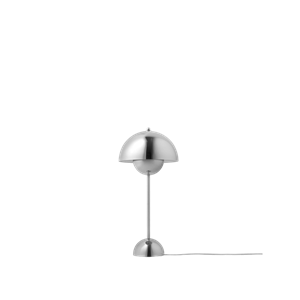 &Tradition VP3 Flowerpot Lampada Da Tavolo in Acciaio Lucido