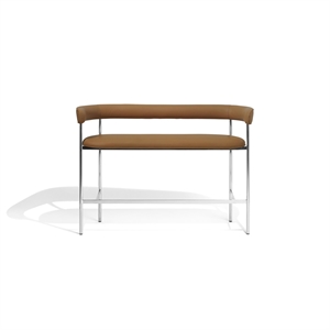 Møbel Copenhagen Font Bar Divano 75 cm Dunes Cognac Pelle/Struttura in Acciaio Lucido