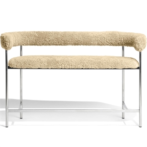 Møbel Copenhagen Font Bar Divano 75 cm Pelle di Pecora Miele/Struttura in Acciaio Lucido