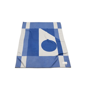 Tappeto FORMARKIVET con Logo Grande Beige pallido/Blu Reale