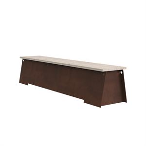 Frama 64 in Acciaio Corten/travertino