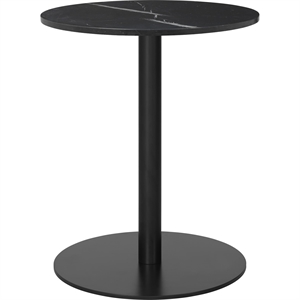 Tavolo da Pranzo GUBI 1.0 Rotondo Ø60 cm M. Base Nero e Piano in Marmo Nero Marquina