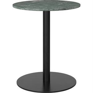 Tavolo da Pranzo GUBI 1.0 Rotondo Ø60 cm M. Base Nero e Piano in Marmo Verde Guatemala