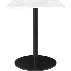 GUBI 1.0 Tavolo da Pranzo 60 x 60 cm M. Base Nero e Piano in Marmo Bianco Carrara