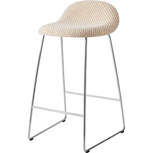 Sgabello Bar Gubi 3D H65 Acciaio Inox/Lupo Special Diagonale Bouclé/Dedar 009