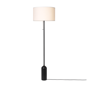 GUBI Gravity Floor lamp Blackened Steel & White Shade Large