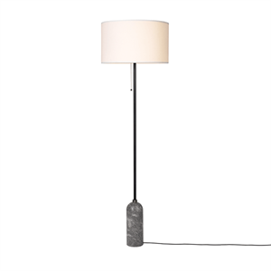 GUBI Gravity Floor lamp Grey Marble & White Shade Large