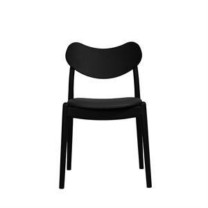 Sedia da Pranzo Ibrida Della Collezione Ro con Seduta Imbottita in Faggio Laccato Nero/pelle Nero