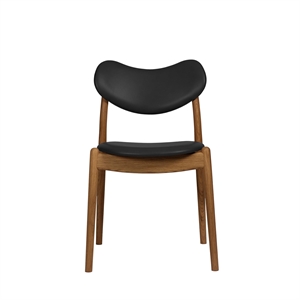 Sedia da Pranzo Ibrida Della Collezione Ro, Imbottita in Rovere Oliato/pelle Nero