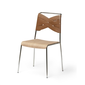 Sedia da Design House Stockholm Torso Cromo/ Quercia/Cognac