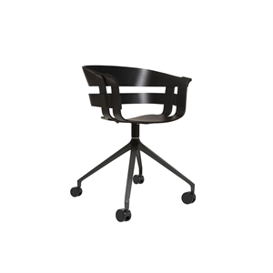 Design House Stockholm Wick Sedia Girevole con Ruote Nero/ Grigio