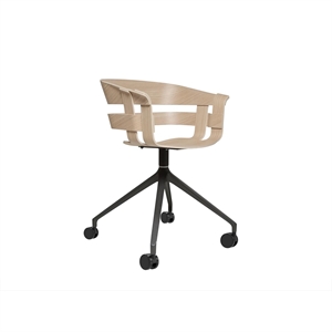 Design House Stockholm Wick Sedia Girevole con Ruote Rovere/ Grigio