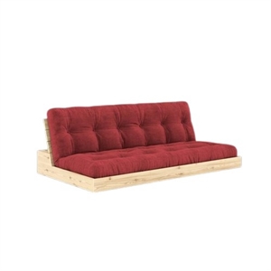 Divano Letto Karup Base con Materasso A 5 Strati Trasparente/rosso Rubino