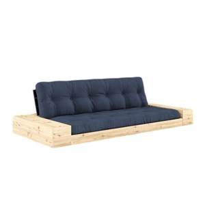 Divano Letto Karup Base con Contenitore Laterale e Materasso A 5 Strati Nero Notte/Blu Navy