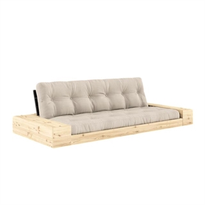 Divano Letto Karup Base con Contenitore Laterale e Materasso A 5 Strati Nero Notte/ Beige