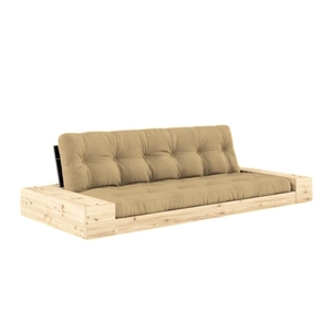 Divano Letto Karup Base con Contenitore Laterale e Materasso A 5 Strati Nero Notte/ Beige Grano