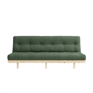 Divano Letto Karup Lean con Materasso A 5 Strati 130x190 Verde Oliva/grezzo