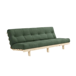 Divano Letto Karup Lean con Materasso Alpha 130x200 Verde Oliva/grezzo
