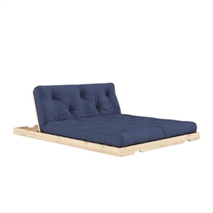 Divano Letto Karup Flip con Materasso 140x200 Blu Navy/grezzo