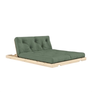 Divano Letto Karup Flip con Materasso 140x200 Verde Oliva/grezzo