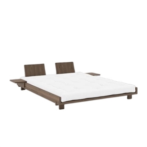 Struttura Letto Karup Social con 2 Schienali e Tavolino Laterale 160x200 Carob Brown