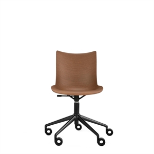 Sedia da Ufficio Kartell P/Wood Nero/ Legno Scuro