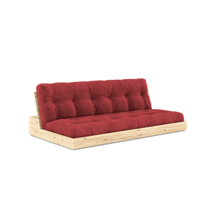 Divano Letto Karup Design Base con Materasso A 5 Strati Trasparente/ Rosso Rubino