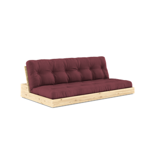 Divano Letto Karup Design Base con Materasso A 5 Strati Trasparente/Bordeaux