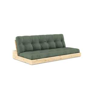 Divano Letto Karup Design Base con Materasso A 5 Strati Trasparente/ Verde Oliva