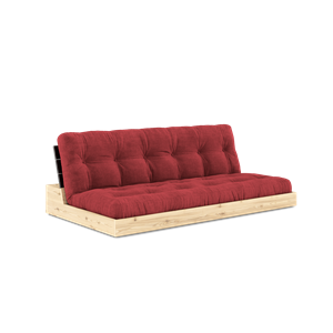 Base Divano Letto Karup Design Con Materasso 5 Strati Nero Notte/Rosso Rubino